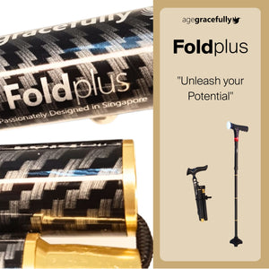 Foldplus with Ergonomic Handle (Smart Folding Cane with Ergonomic Handle)#WS23
